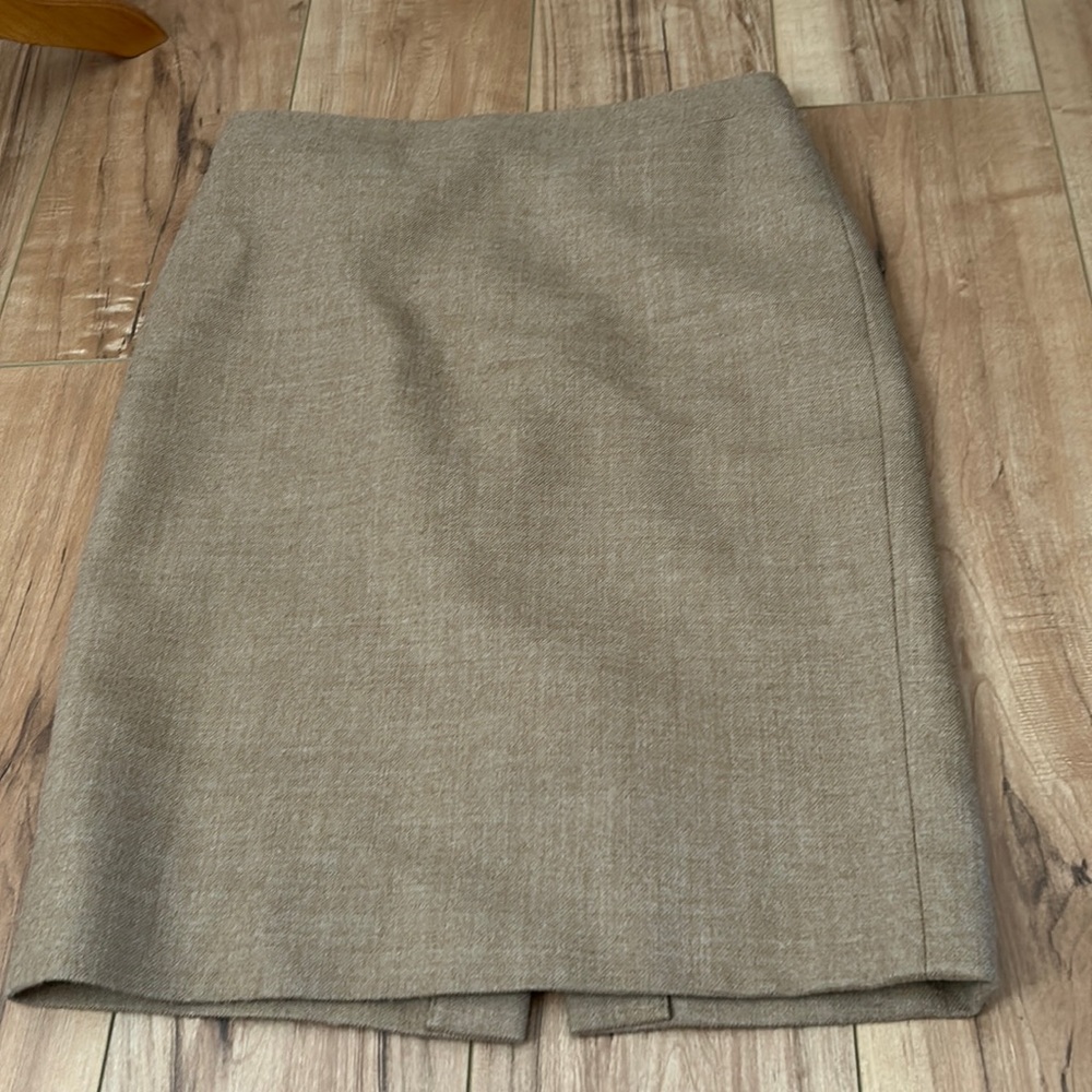 J crew wool tan skirt
